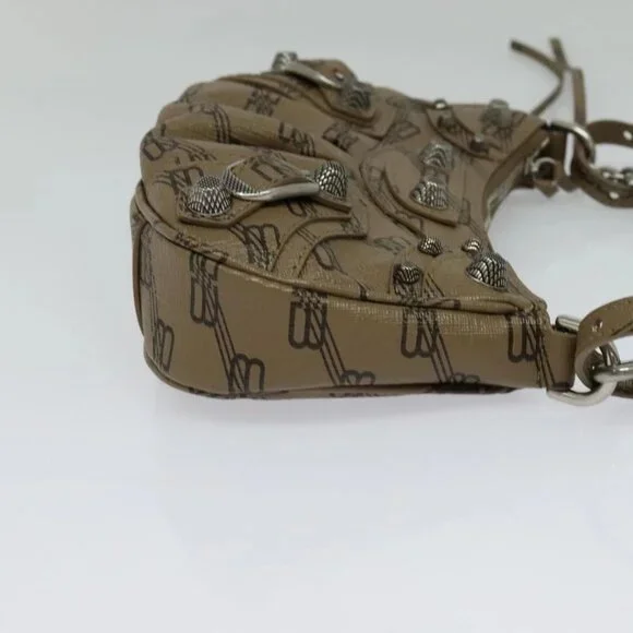 BALENCIAGA Chain Le Cagoule Mini Shoulder Bag Leather Beige Silver Auth bs27430 - Picture 4 of 16